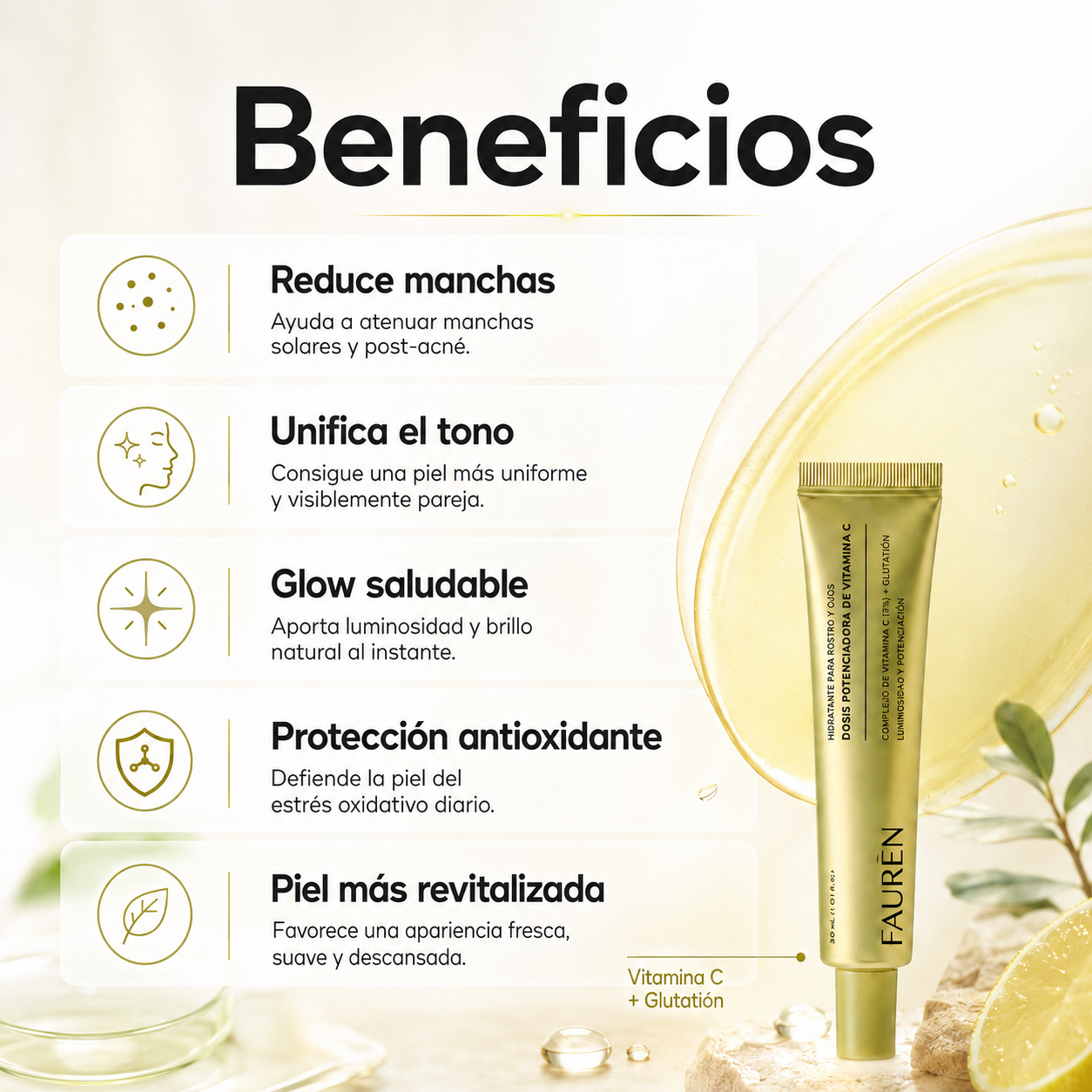 Fauren® Vitamina C Glutatión Antimanchas